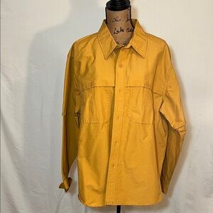 Woolrich x Target Mustard Yellow Long Sleeve Utility Fishing Shirt - Size Medium